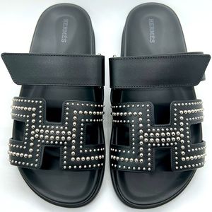Brand New Hermès Studded Chypre in Noir 37.5